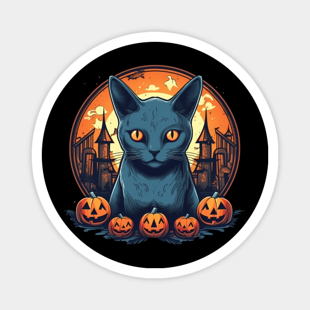 Russian Blue Cat Halloween, Cat Lover Magnet by logiamerch